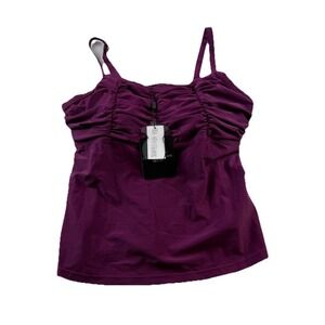 Simply Fit Tankini Top Size 3X Plum Wine Purple NWT